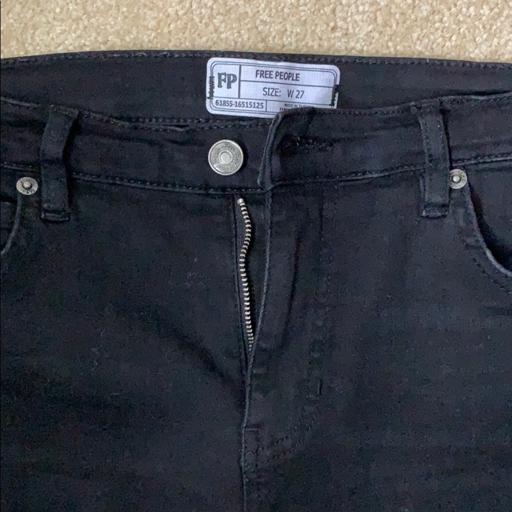 Free people distressed black denim